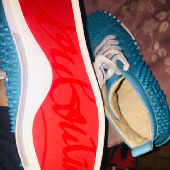 Christian Louboutin Other - Christian Louboutin Aqua Spike hightop Sneaker